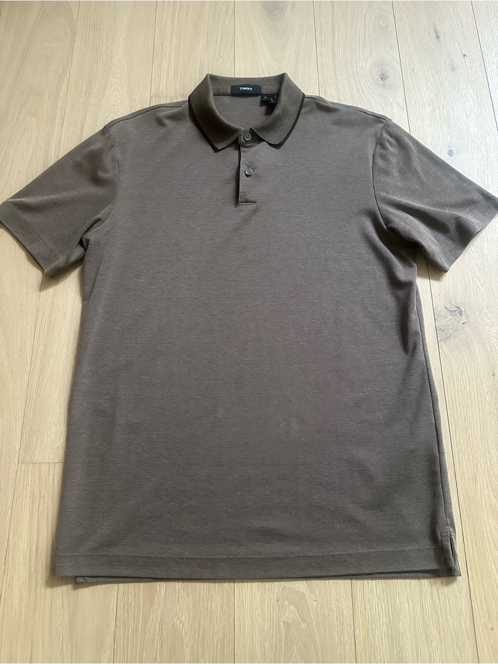 Theory Men's Brown Short-Sleeve Polo
